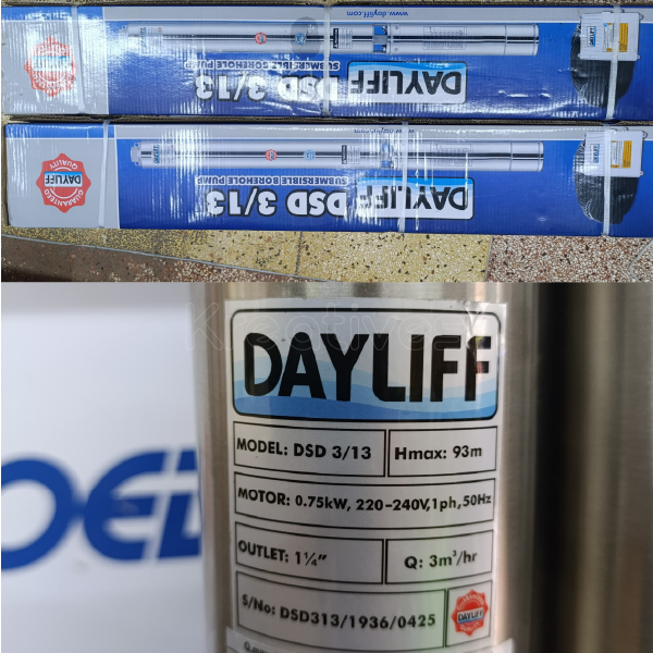 Dayliff DSD 3/13 93M Electric Submersible pump with Controller