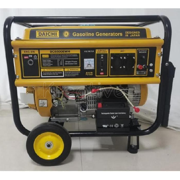 Daishi Japan 7.5Kva Petrol Generator Key start with Wheels