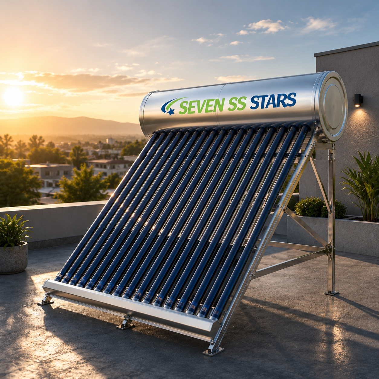 200L Non-Pressurised Stainless Solar Heater | Seven SS Stars | Kreatives.co.ke Kenya