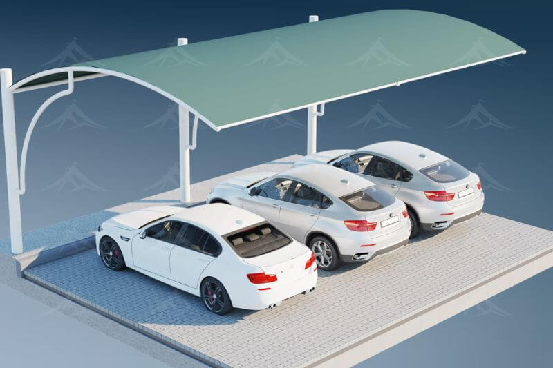 3-Vehicle Car Parking Shade Structure – Waterproof | Kreatives.co.ke Kenya