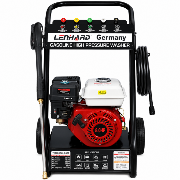 3200PSI Lenhard Germany High Pressure Petrol Carwash Machine - 24 Months Warranty