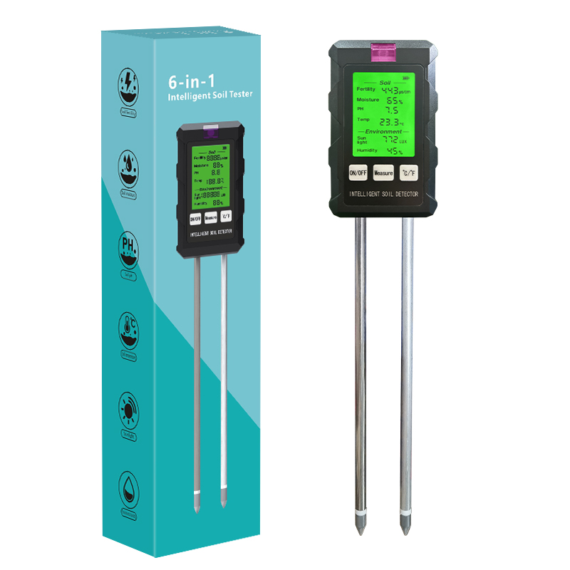 6-in-1 Digital Soil Tester (pH, Moisture, Fertility, Temperature, Light & Humidity)