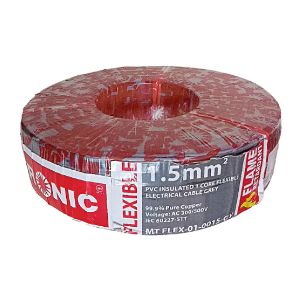 Tronic Flexible 1 Core Cable 1.5mm - Yellow/Green Meters