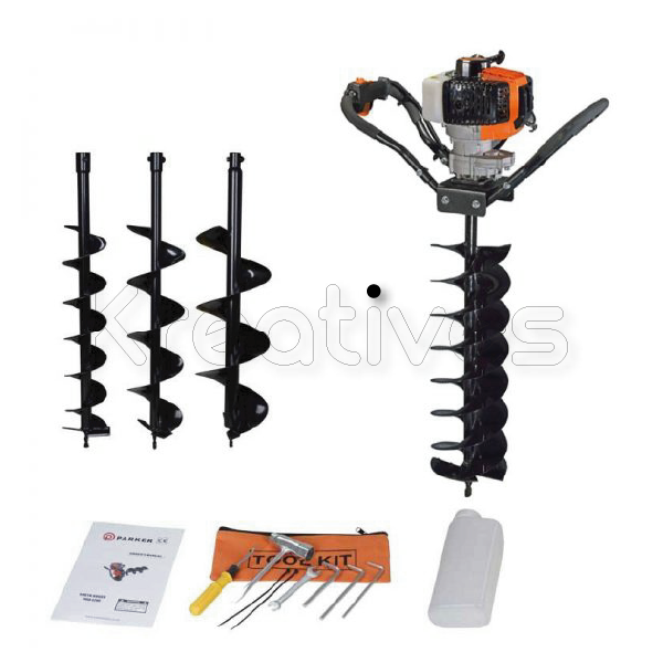 Earth Auger with 3 drill bits