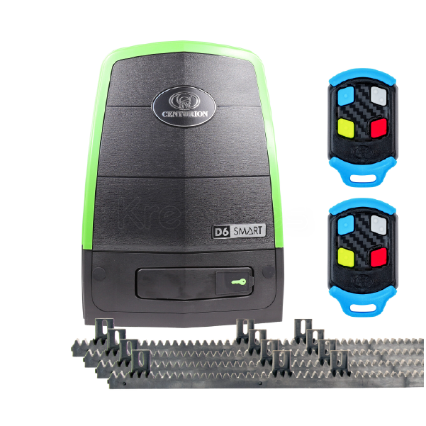 600kgs Sliding Motor Centurion D6 Smart (includes Motor, 2x2m Rack, 2x4ch Remote, 2xBattery)