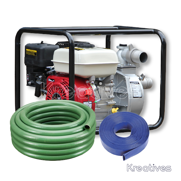 3Inch Petrol water pump set with 100M Delivery Pipe