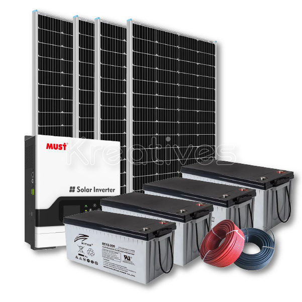 Must 3Kva 3000Watts 80A MPPT Solar Backup System