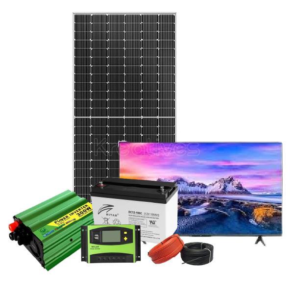 300W Off-Grid Solar Tv 32″ Digital System Kit