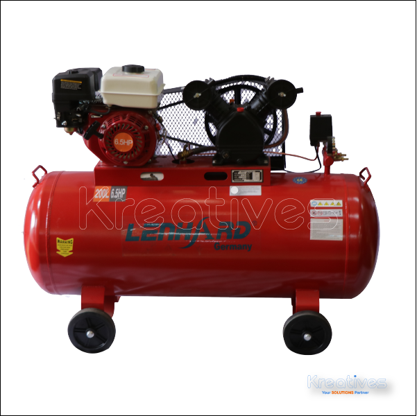 Lenhard Germany 200L 6.5HP Petrol Air Compressor