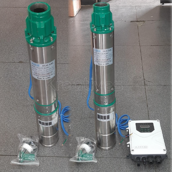 Aico Japan Solar DC 120Mtrs 1Inch Submersible pump with Controller -4AC13.5/90-96/1000-1
