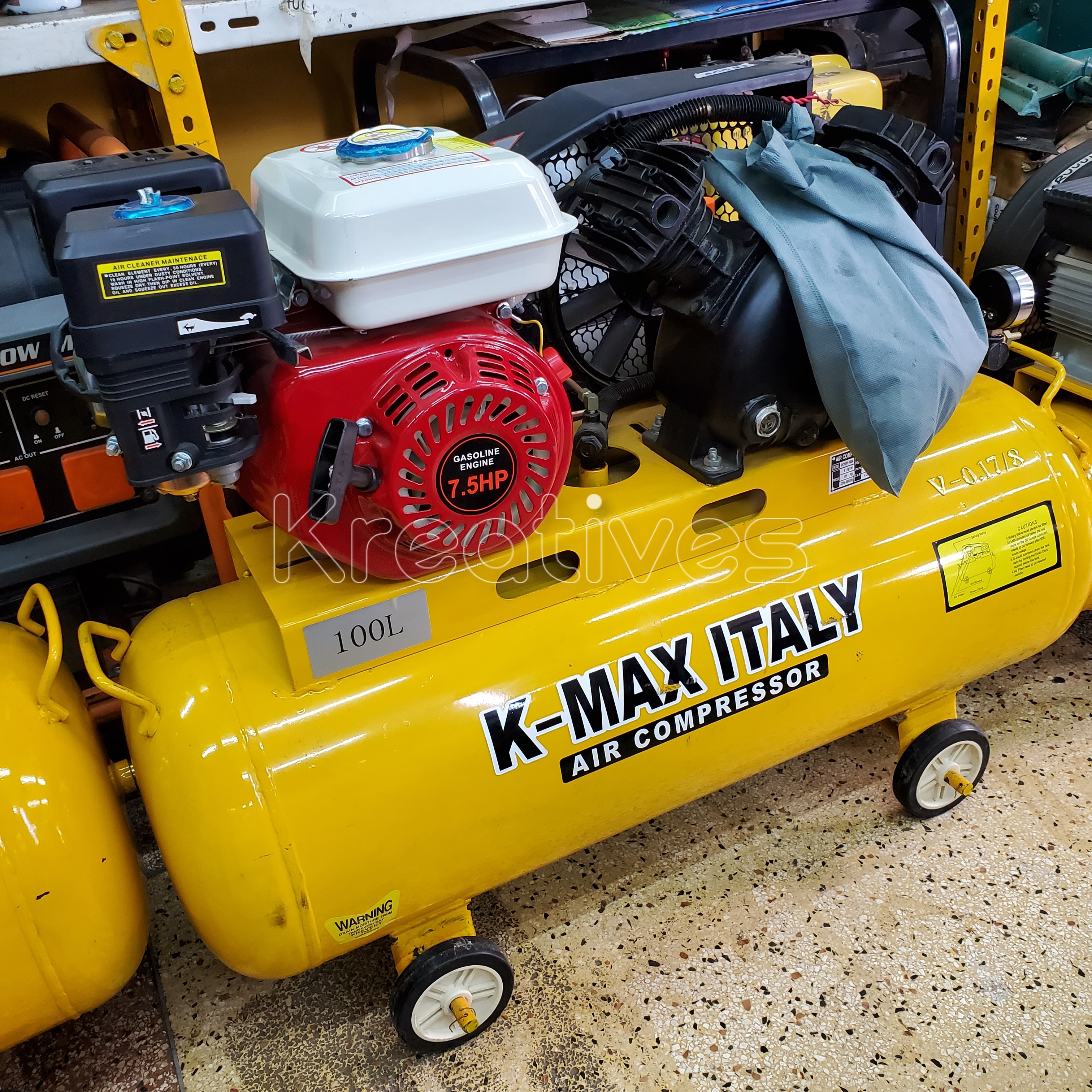 KMAX Italy 300L petrol Air Compressor Double Piston