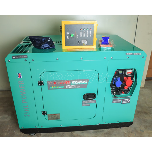 HL Power UK 15kva Diesel Single+3 Phase Generator With ATS
