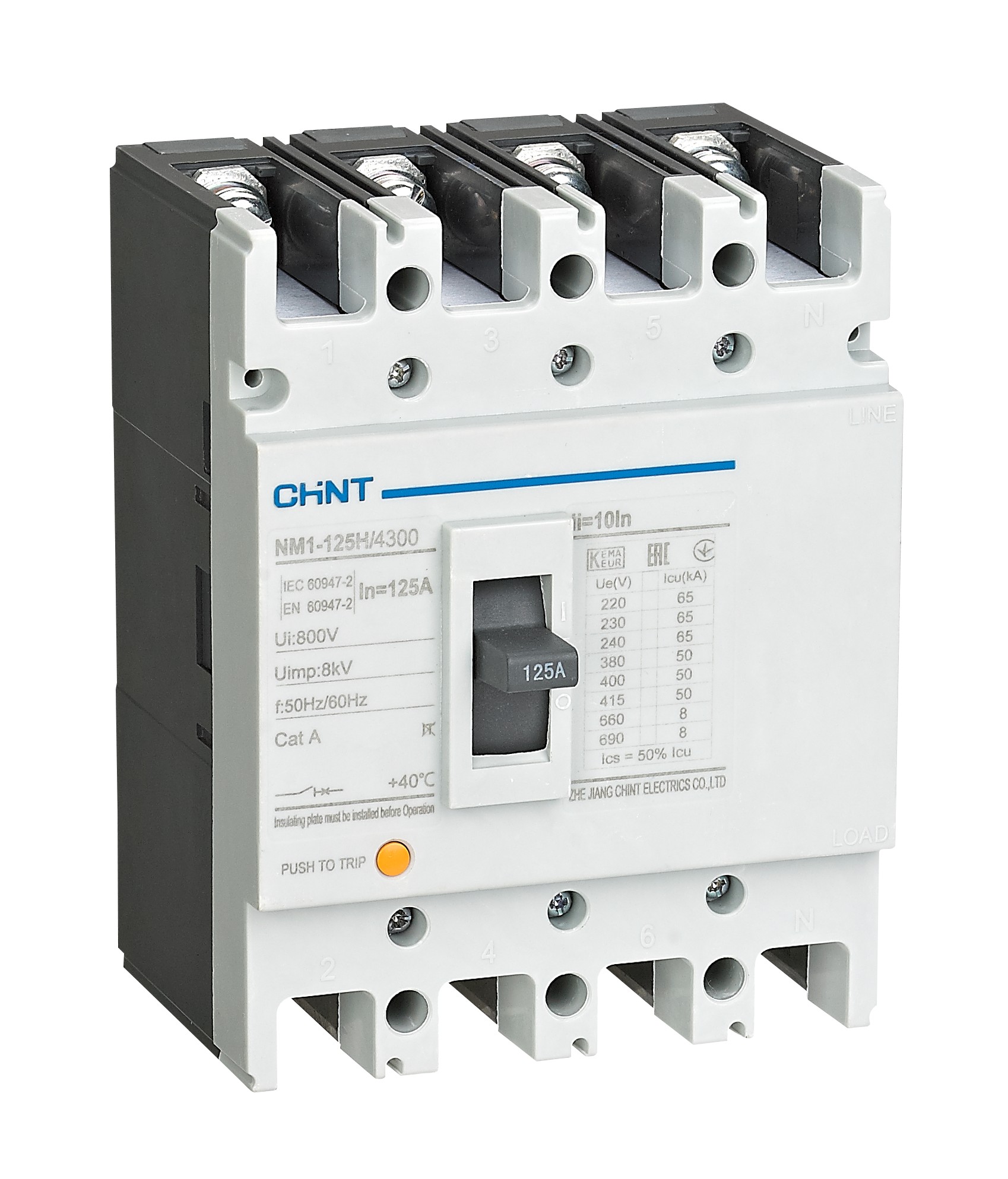 Chint MCCB Molded Case Circuit Breaker 125A 4P