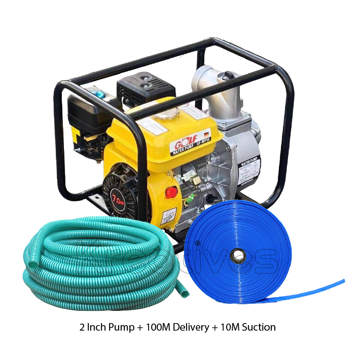 Full kit 3 Inch Petrol Water pump + 100M Delivery + 10M Suction pipes
