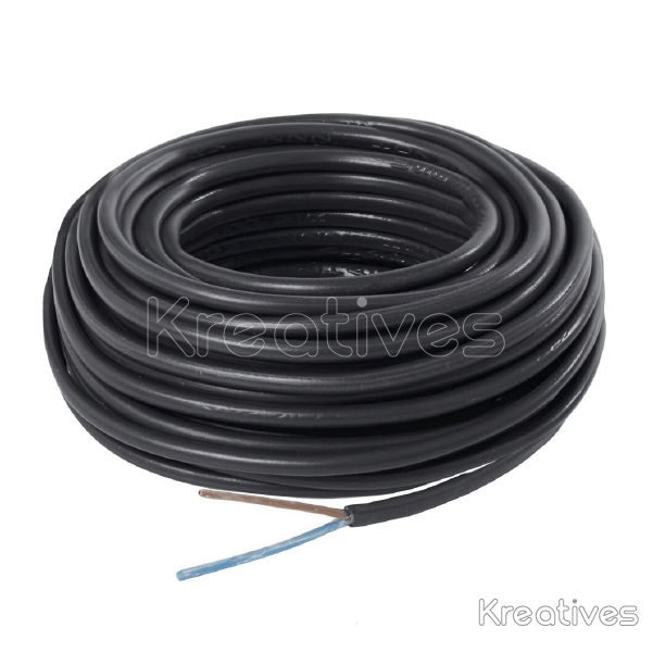 FLEXIBLE CABLE 1.5MM 2 CORE WHITE/BLACK Roll
