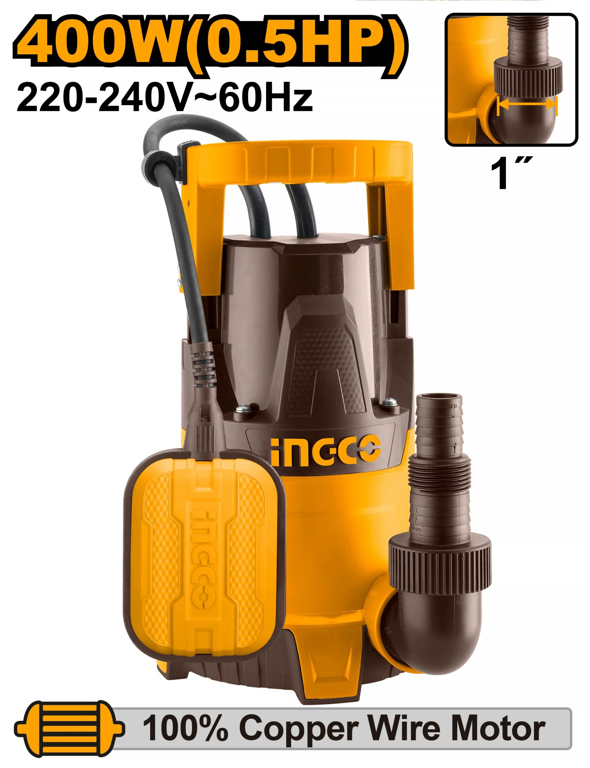 Ingco Submersible Pump – 400W – 8m Max Head | Kreatives.co.ke Kenya