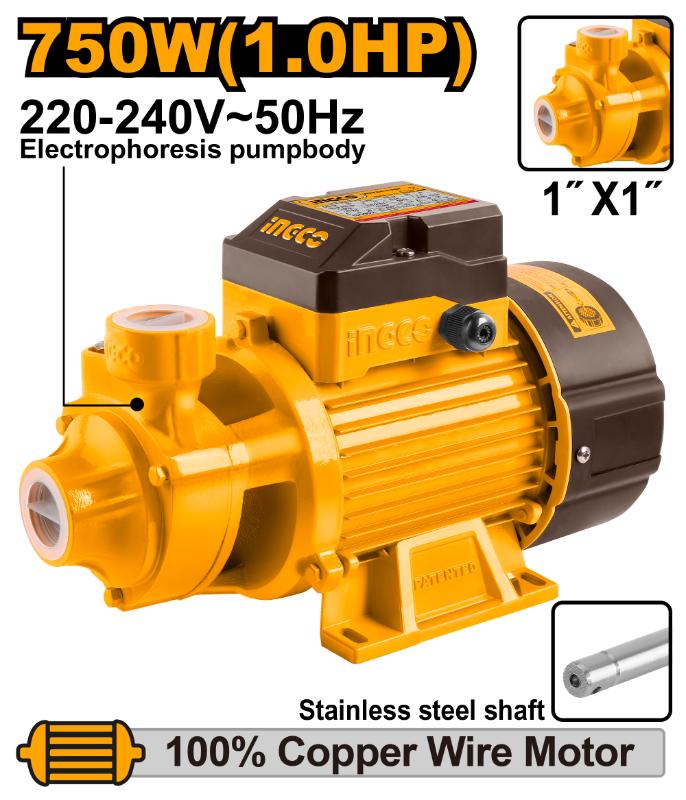 Ingco Water Pump – 750W (1.0HP) – 52m Max Head | Kreatives.co.ke Kenya