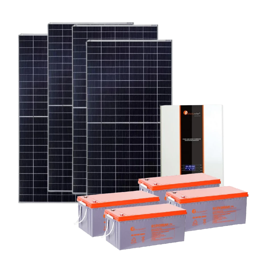 Felicity 6kW Hybrid Solar Kit - 6000W 48V Gel Batteries Inverter for Residential Power