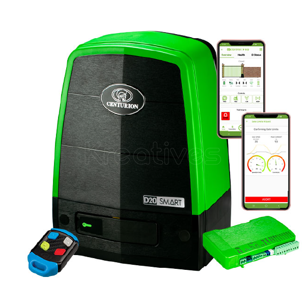 2000kgs Sliding Gate Smart Motor Centurion D20 Smart (includes Motor, 2x2m Rack, 2x4ch Remote, 2xBattery)