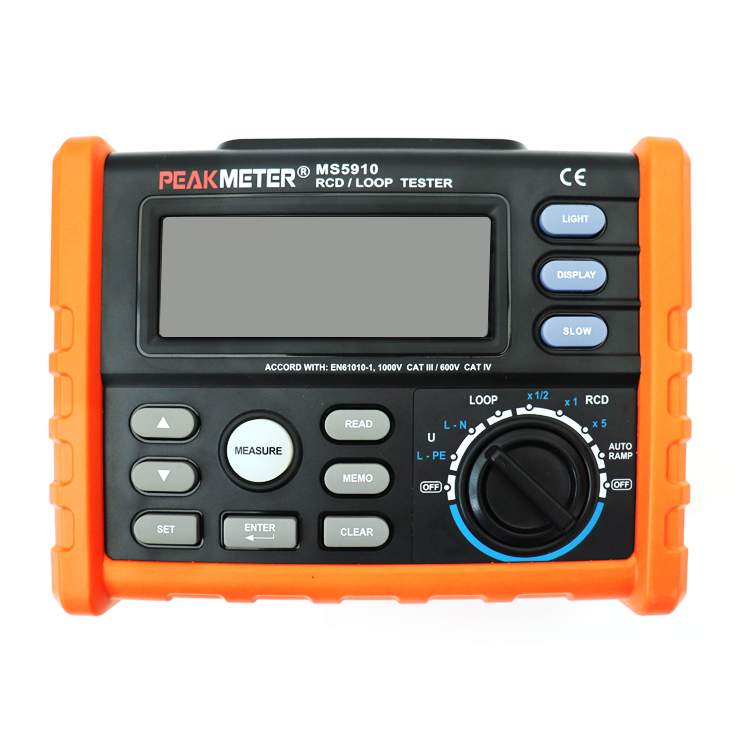 PEAKMETER MS5910 RCD Loop Resistance Tester