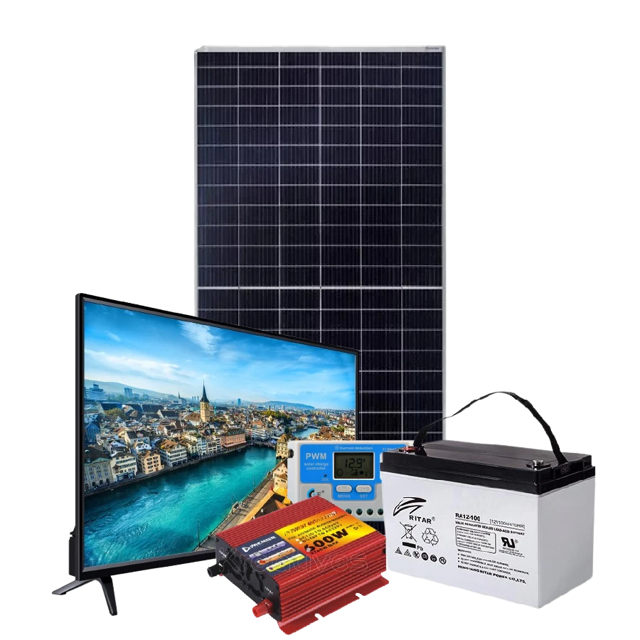Ritar 600W Solar TV System Kit PWM - 4 Free Bulbs + Extension for Home Lighting Kenya