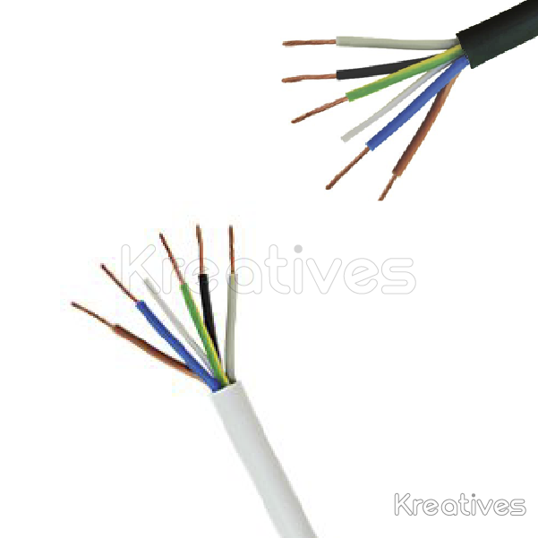 Flexible Cable 35.0mm 5 core Black/White