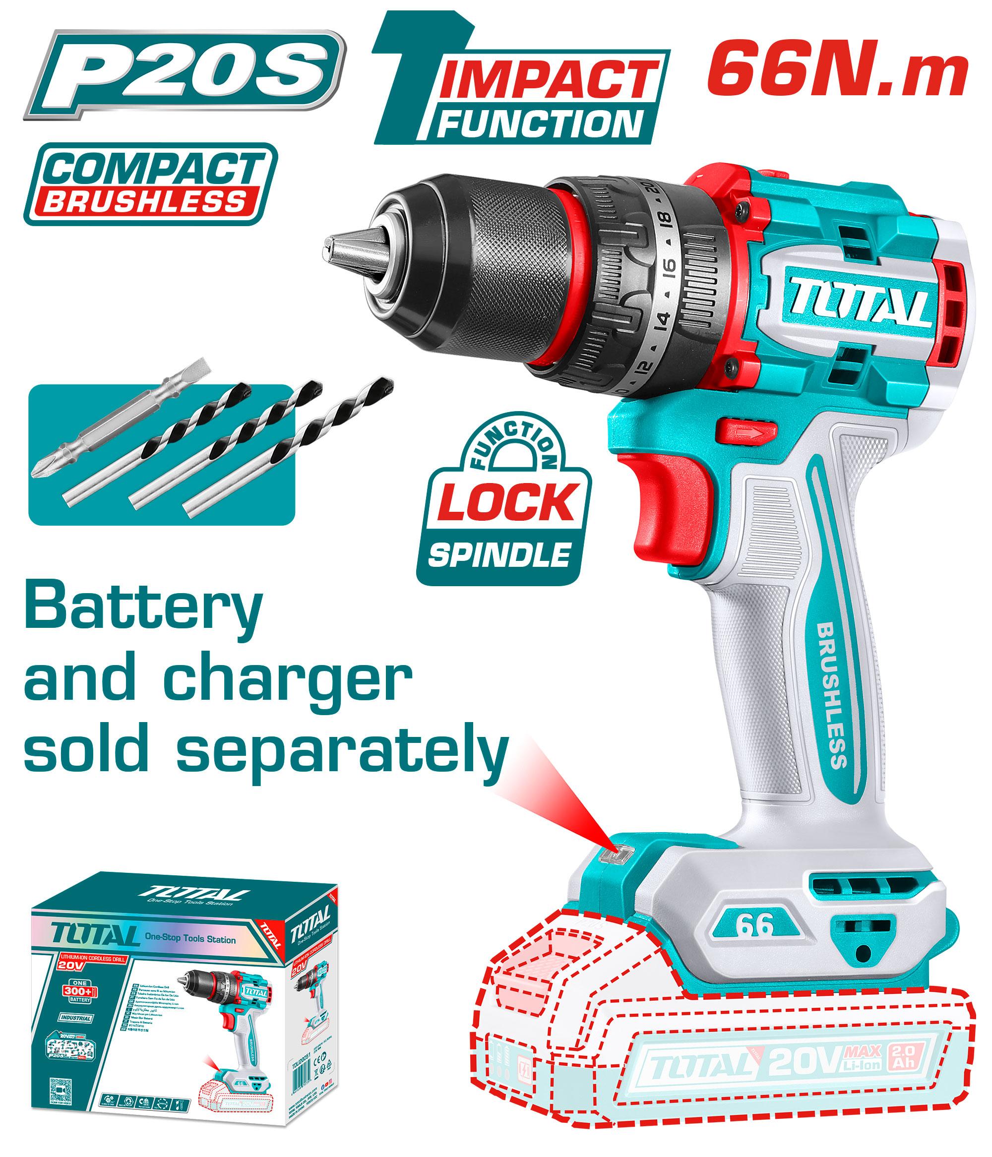 Total 20V 66Nm Compact Drill | Kreatives.co.ke Kenya