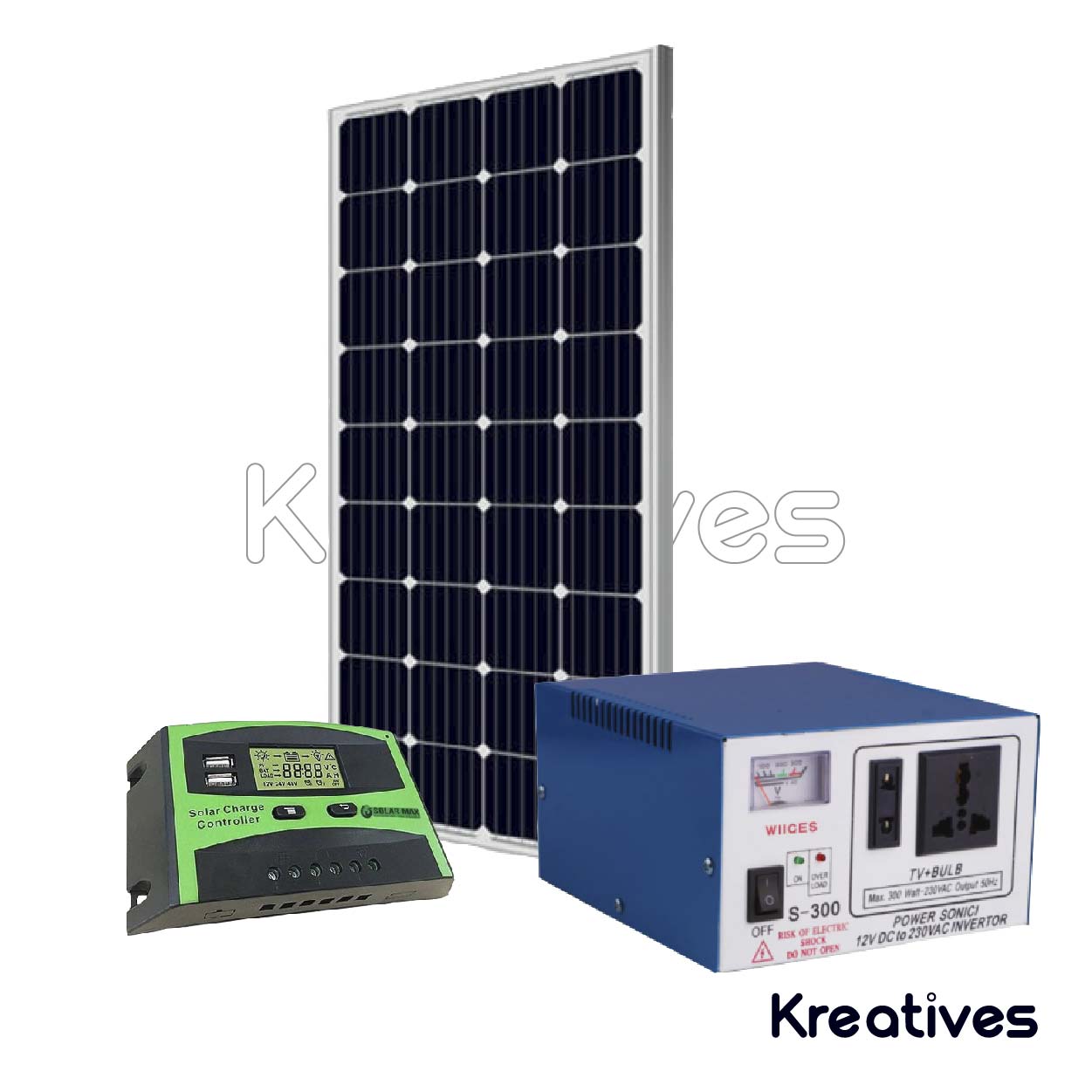 200Watts All Weather Solar Panels + 300W Inverter + 20A Charge controller
