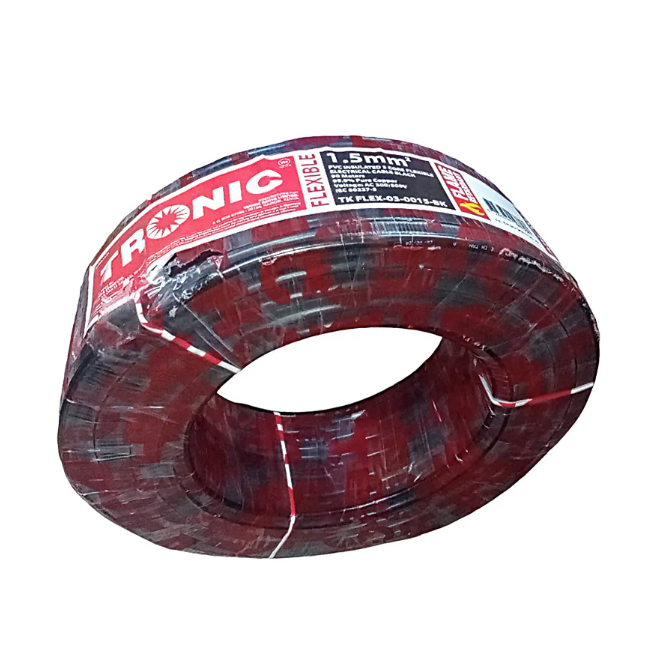 Tronic Flexible 3 Core Cable 2.5mm - Black