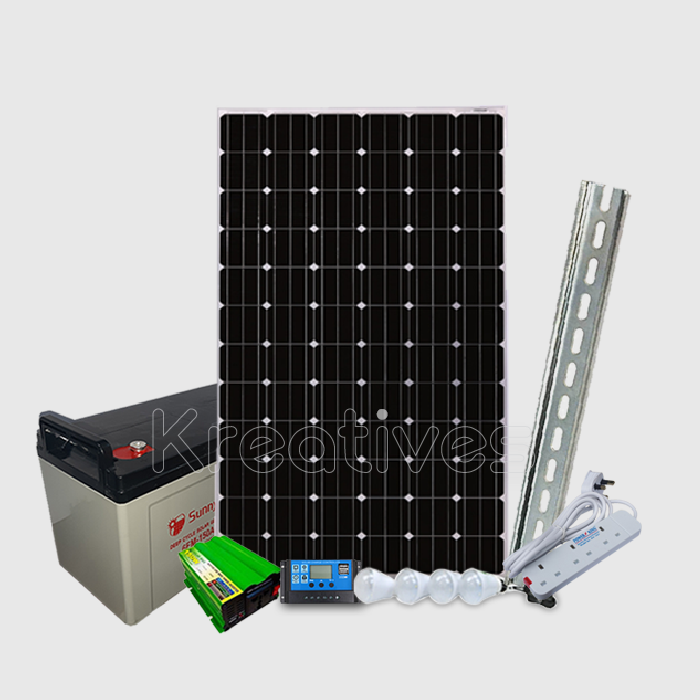 300 Watts Solar Full System Kit + Free Rails and Extension