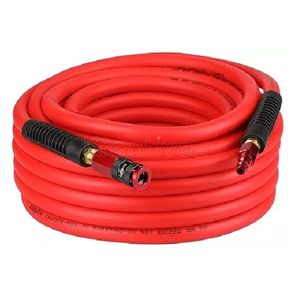 15Mtrs R2 Premium Rubber Air Hose | For Car Wash & Pressure Roll (Black)